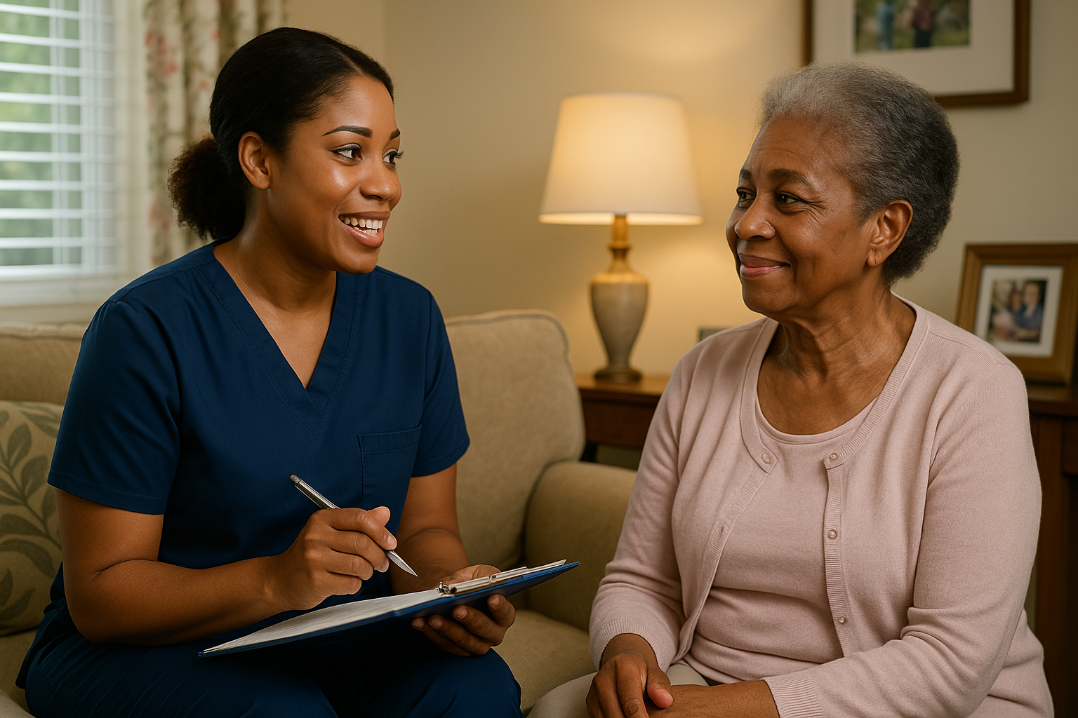 Professional caregiver providing compassionate home healthcare services